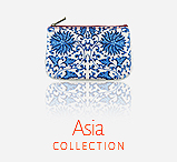 Mlavi Asia collection wholesale fashion bags, wallets, wristlets, pouches, cardholders, luggage tags with Asia art & craft pattern prints to gift shop, clothing & fashion accessories boutique, book store, souvenir shops worldwide.