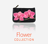 Mlavi Flower collection wholesale fashion bags, wallets, wristlets, pouches, cardholders, luggage tags with flower illustration prints to gift shop, clothing & fashion accessories boutique, book store, souvenir shops worldwide.