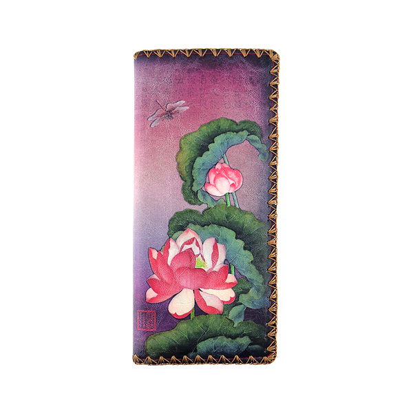 Mlavi Asia collection unique and beautiful vegan large flat wallet with Asian art and craft inspired prints for wholesale and online shopping