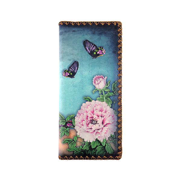 Mlavi Asia collection unique and beautiful vegan large flat wallet with Asian art and craft inspired prints for wholesale and online shopping