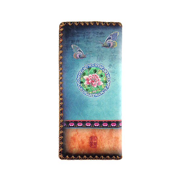 Mlavi Asia collection unique and beautiful vegan large flat wallet with Asian art and craft inspired prints for wholesale and online shopping