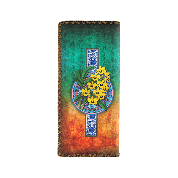 Mlavi Asia collection unique and beautiful vegan large flat wallet with Asian art and craft inspired prints for wholesale and online shopping