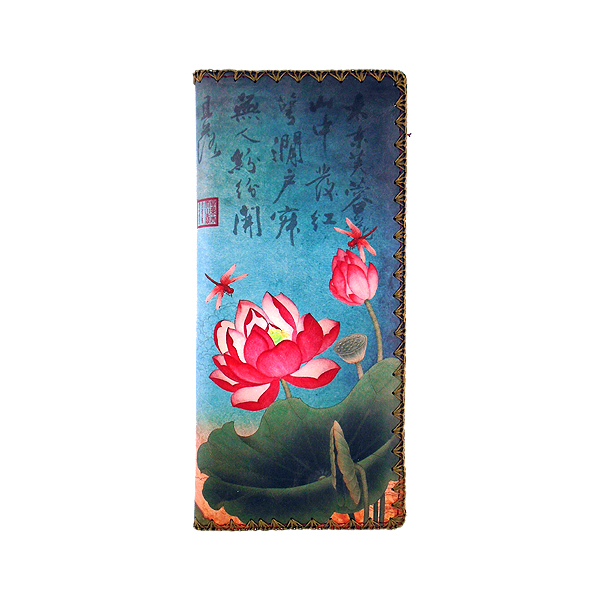 Mlavi Asia collection unique and beautiful vegan large flat wallet with Asian art and craft inspired prints for wholesale and online shopping
