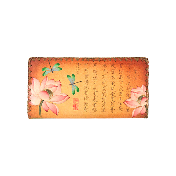 Mlavi Asia collection unique and beautiful vegan large flat wallet with Asian art and craft inspired prints for wholesale and online shopping
