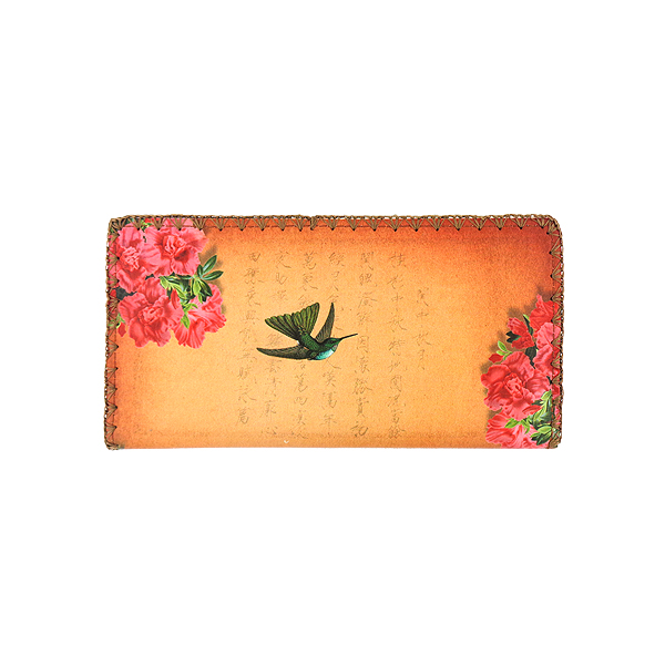 Mlavi Asia collection unique and beautiful vegan large flat wallet with Asian art and craft inspired prints for wholesale and online shopping