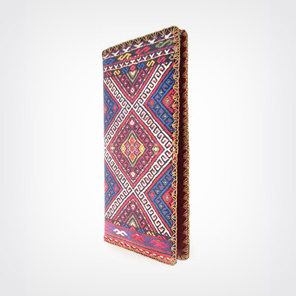 Mlavi Balkan collection unique and beautiful vegan large flat wallet with Balkan art and craft inspired prints for wholesale and online shopping