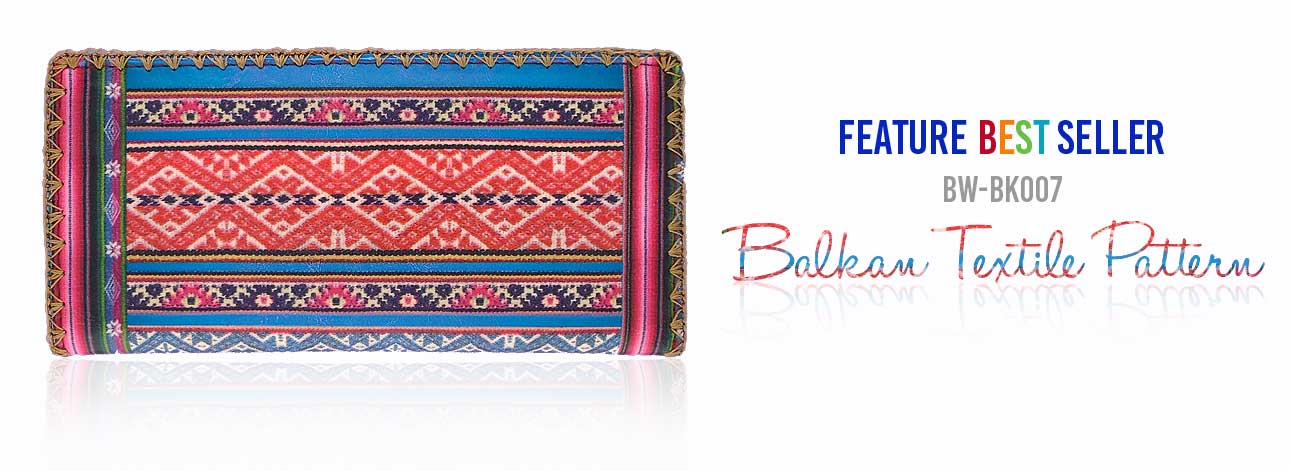 Mlavi Balkan collection best selling large flat wallet Balkan textile pattern print large flat wallet for wholesale & online shopping. Great good luck gift ideas.