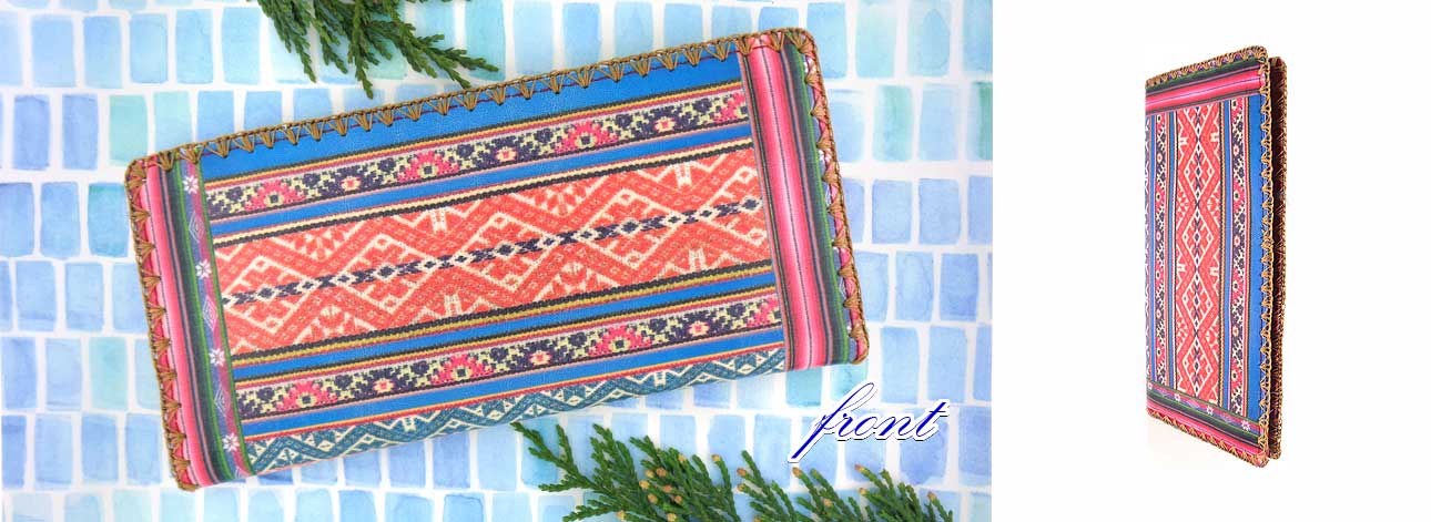 Mlavi Balkan collection best selling large flat wallet Balkan textile pattern print large flat wallet for wholesale & online shopping. Great good luck gift ideas.
