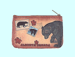 Mlavi Canada collection small pouches/coin purses with retro Alberta illustration prints for wholesale and online shopping