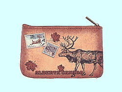 Mlavi Canada collection small pouches/coin purses with retro Alberta illustration prints for wholesale and online shopping