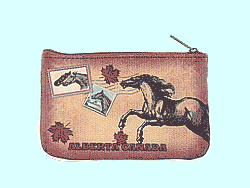 Mlavi Canada collection small pouches/coin purses with retro Alberta illustration prints for wholesale and online shopping