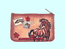 Mlavi Canada collection small pouches/coin purses with retro Alberta illustration prints for wholesale and online shopping