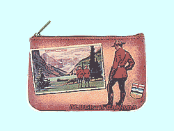 Mlavi Canada collection small pouches/coin purses with retro Alberta illustration prints for wholesale and online shopping