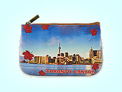 Mlavi Canada collection small pouches/coin purses with retro Toronto illustration prints for wholesale and online shopping