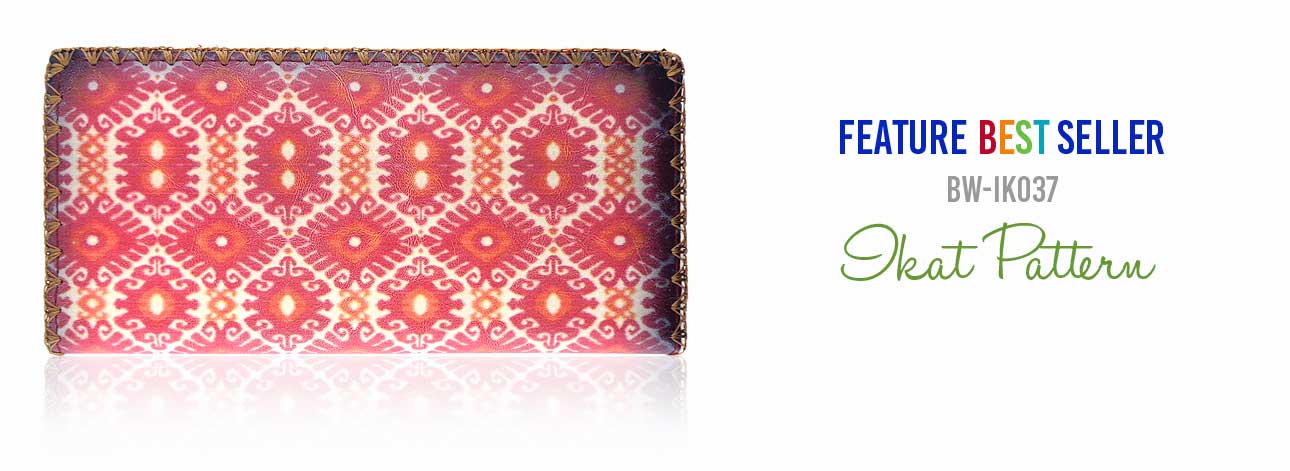 Mlavi Ikat collection best selling large flat wallet Ikat pattern print large flat wallet for wholesale & online shopping. Great good luck gift ideas.