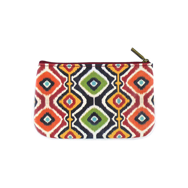 Mlavi Ikat collection unique and beautiful vegan small pouche/coin purse with Ikat pattern prints for wholesale and online shopping