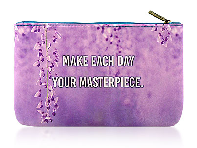 Mlavi Inspiration collection medium pouch/flat makeup pouch with photography & inspirational quote prints for wholesale and online shopping