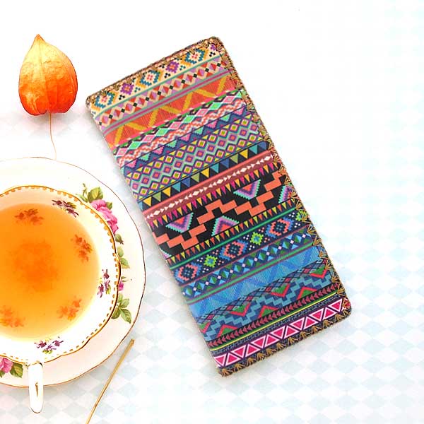 Mlavi Mexico collection unique and beautiful vegan large flat wallet with Mexican Aztec pattern inspired prints for wholesale and online shopping