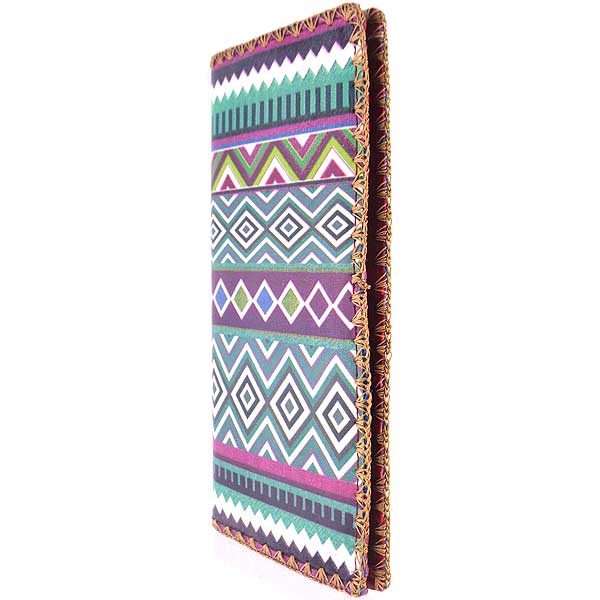 Mlavi Mexico collection unique and beautiful vegan large flat wallet with Mexican Aztec pattern inspired prints for wholesale and online shopping