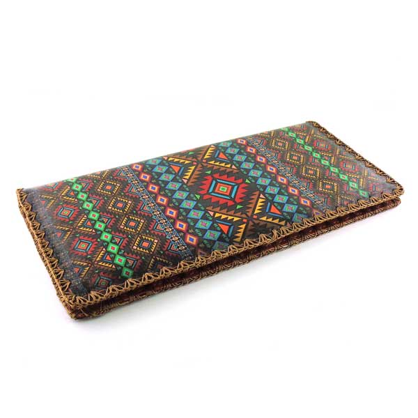 Mlavi Mexico collection unique and beautiful vegan large flat wallet with Mexican art and craft inspired prints for wholesale and online shopping