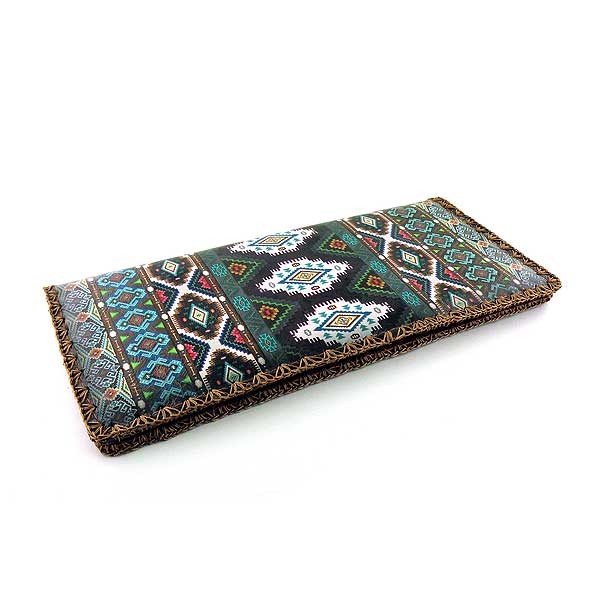 Mlavi Mexico collection unique and beautiful vegan large flat wallet with Mexican art and craft inspired prints for wholesale and online shopping