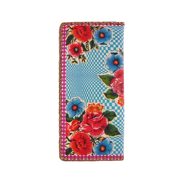 Mlavi Mexico collection unique and beautiful vegan large flat wallet with Mexican oilcloth pattern prints for wholesale and online shopping