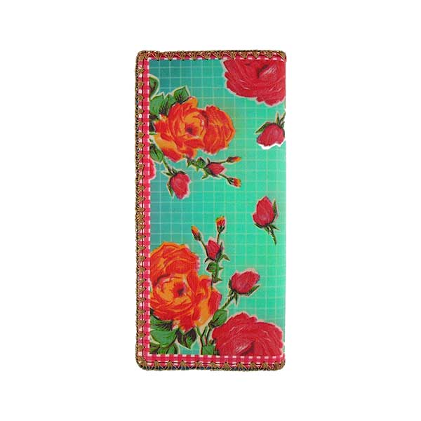 Mlavi Mexico collection unique and beautiful vegan large flat wallet with Mexican oilcloth pattern prints for wholesale and online shopping