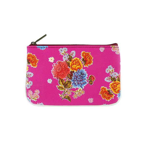 Mlavi Mexico collection unique and beautiful vegan small pouche/coin purse with Mexcian oilcloth style flower pattern prints for wholesale and online shopping