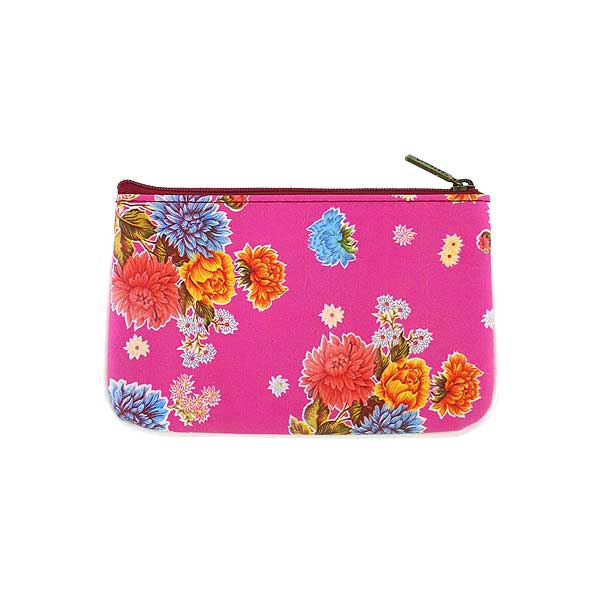 Mlavi Mexico collection unique and beautiful vegan small pouche/coin purse with Mexcian oilcloth style flower pattern prints for wholesale and online shopping