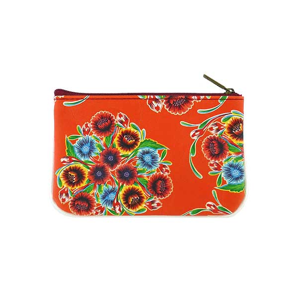 Mlavi Mexico collection unique and beautiful vegan small pouche/coin purse with Mexcian oilcloth style flower pattern prints for wholesale and online shopping