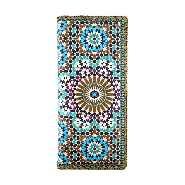 Mlavi Morocco collection unique and beautiful vegan large flat wallet with Moroccan pattern inspired prints for wholesale and online shopping