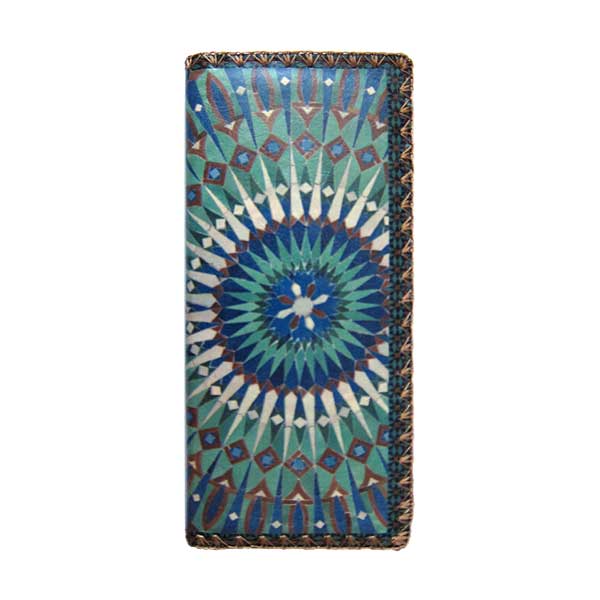 Mlavi Morocco collection unique and beautiful vegan large flat wallet with Moroccan pattern inspired prints for wholesale and online shopping