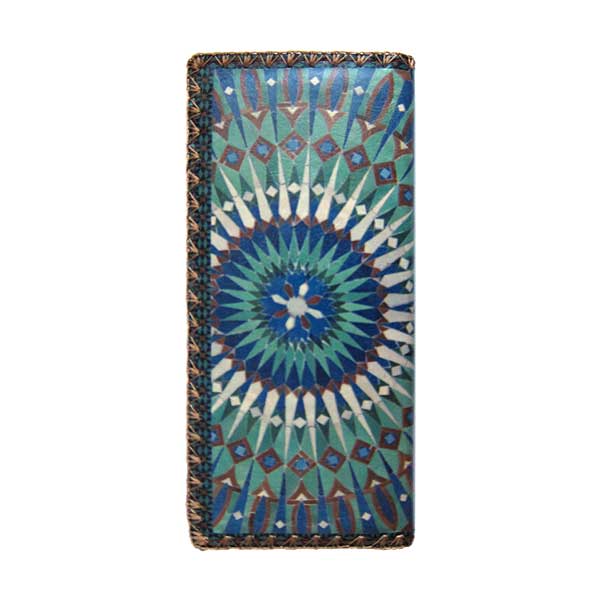 Mlavi Morocco collection unique and beautiful vegan large flat wallet with Moroccan pattern inspired prints for wholesale and online shopping