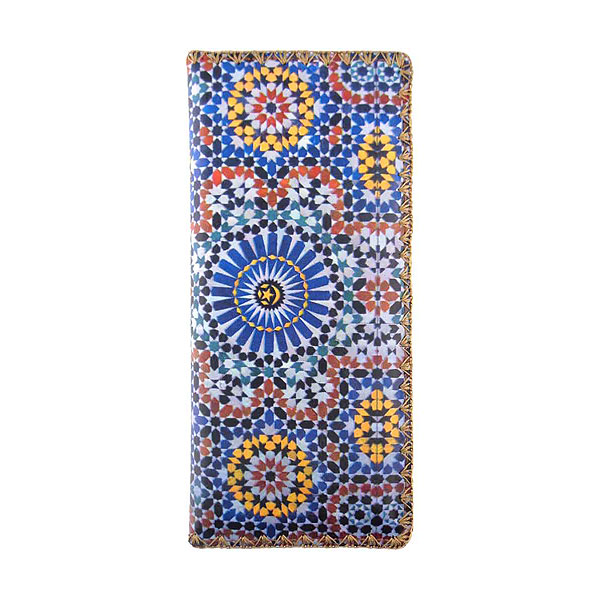 Mlavi Morocco collection unique and beautiful vegan large flat wallet with Moroccan pattern inspired prints for wholesale and online shopping