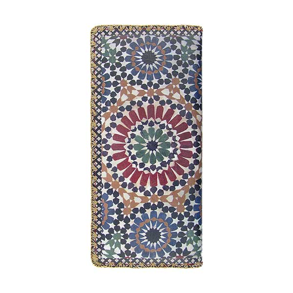 Mlavi Morocco collection unique and beautiful vegan large flat wallet with Moroccan art and craft inspired prints for wholesale and online shopping