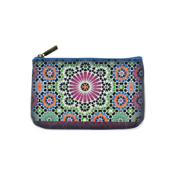 Mlavi Morocco collection unique and beautiful vegan small pouche/coin purse with Moroccan art and craft inspired prints for wholesale and online shopping