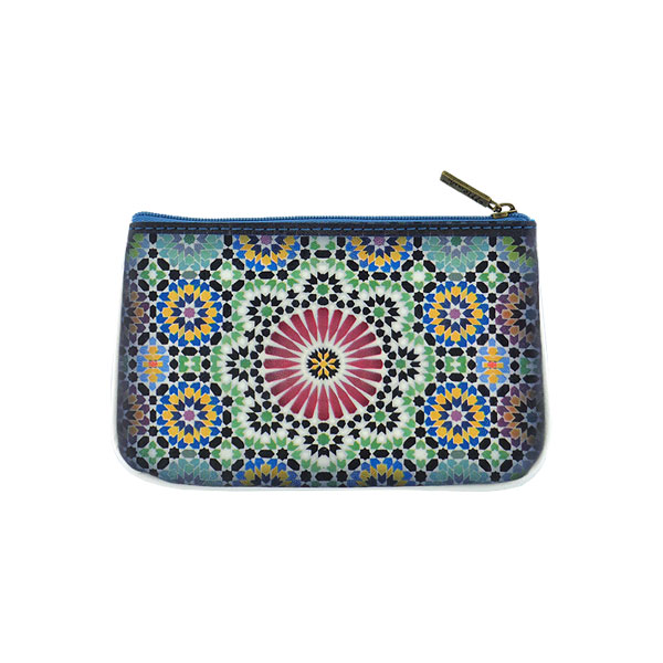 Mlavi Morocco collection unique and beautiful vegan small pouche/coin purse with Moroccan art and craft inspired prints for wholesale and online shopping