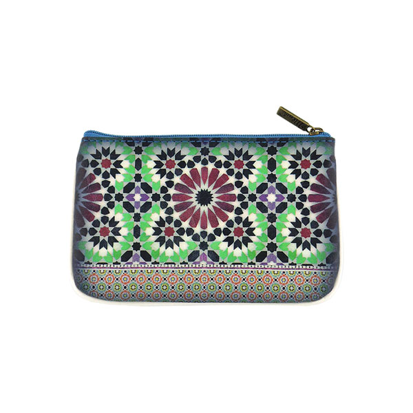 Mlavi Morocco collection unique and beautiful vegan small pouche/coin purse with Moroccan art and craft inspired prints for wholesale and online shopping