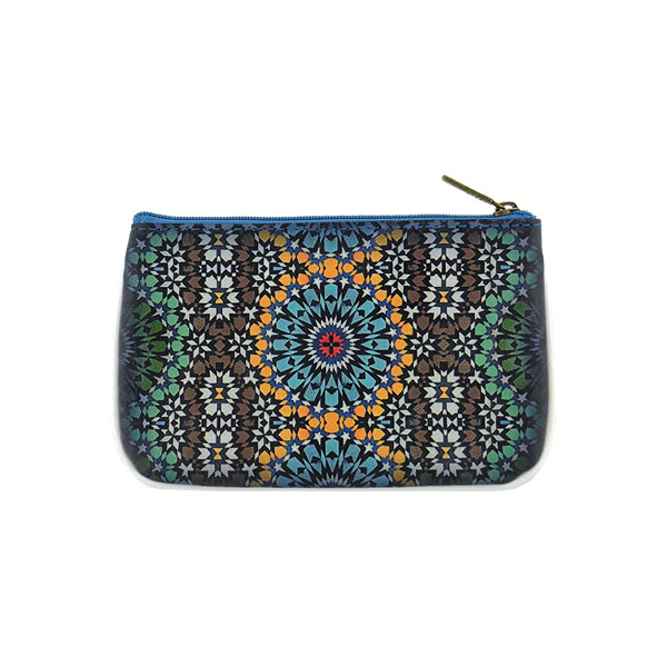Mlavi Morocco collection unique and beautiful vegan small pouche/coin purse with Moroccan art and craft inspired prints for wholesale and online shopping