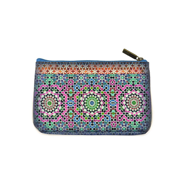 Mlavi Morocco collection unique and beautiful vegan small pouche/coin purse with Moroccan art and craft inspired prints for wholesale and online shopping