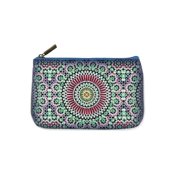 Mlavi Morocco collection unique and beautiful vegan small pouche/coin purse with Moroccan art and craft inspired prints for wholesale and online shopping