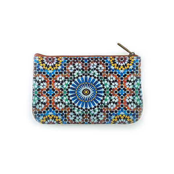 Mlavi Morocco collection unique and beautiful vegan small pouche/coin purse with Moroccan art and craft inspired prints for wholesale and online shopping