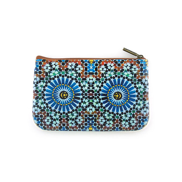 Mlavi Morocco collection unique and beautiful vegan small pouche/coin purse with Moroccan art and craft inspired prints for wholesale and online shopping