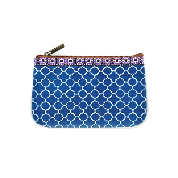 Mlavi Morocco collection unique and beautiful vegan small pouche/coin purse with Moroccan art and craft inspired prints for wholesale and online shopping