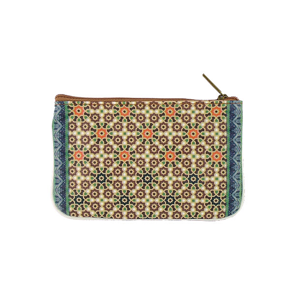 Mlavi Morocco collection unique and beautiful vegan small pouche/coin purse with Moroccan art and craft inspired prints for wholesale and online shopping