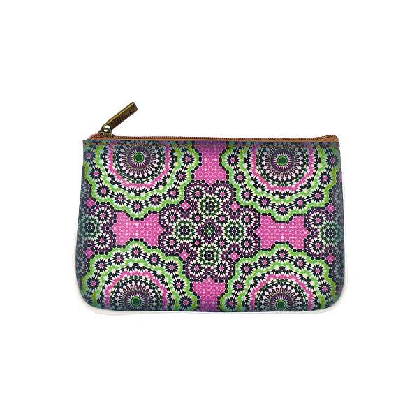 Mlavi Morocco collection unique and beautiful vegan small pouche/coin purse with Moroccan art and craft inspired prints for wholesale and online shopping