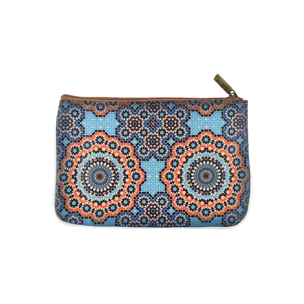 Mlavi Morocco collection unique and beautiful vegan small pouche/coin purse with Moroccan art and craft inspired prints for wholesale and online shopping