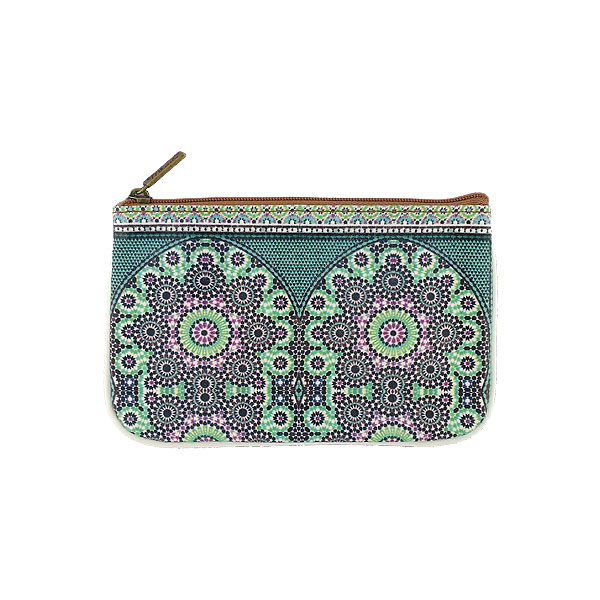 Mlavi Morocco collection unique and beautiful vegan small pouche/coin purse with Moroccan art and craft inspired prints for wholesale and online shopping