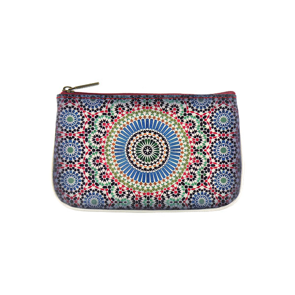 Mlavi Morocco collection unique and beautiful vegan small pouche/coin purse with Moroccan art and craft inspired prints for wholesale and online shopping