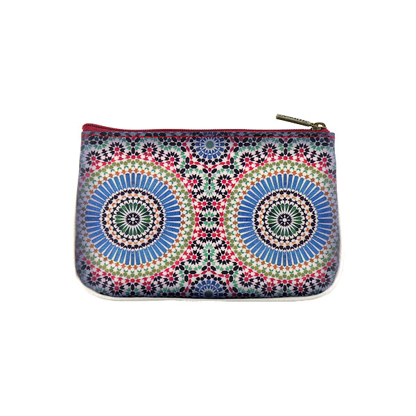 Mlavi Morocco collection unique and beautiful vegan small pouche/coin purse with Moroccan art and craft inspired prints for wholesale and online shopping